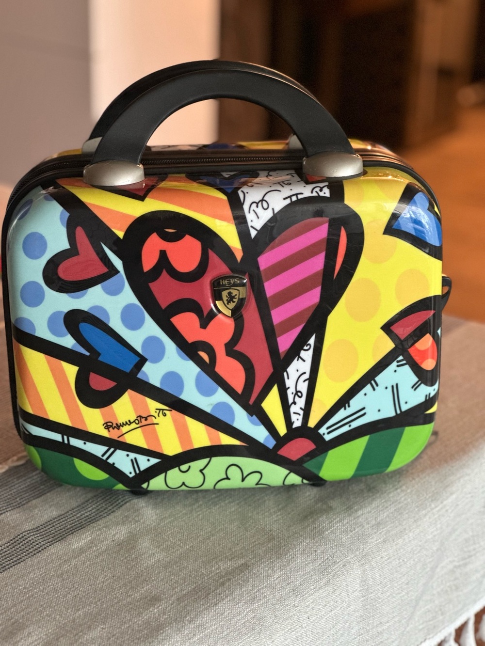 Heys x Romero Britto Hard Shell Cosmetic Train Case Makeup Travel Case